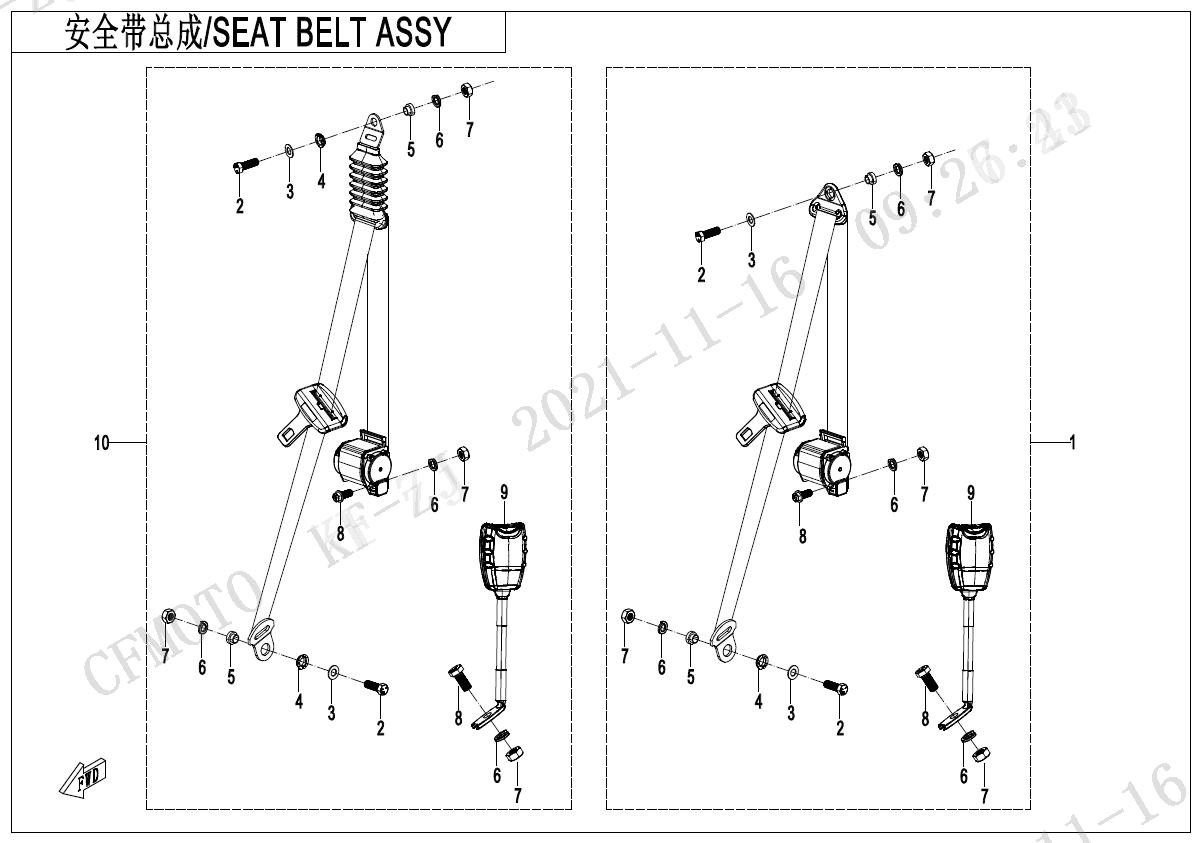 SEAT BELT ASSY(BACK SEAT)