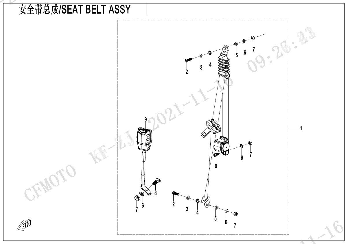 SEAT BELT ASSY(BACK SEAT)