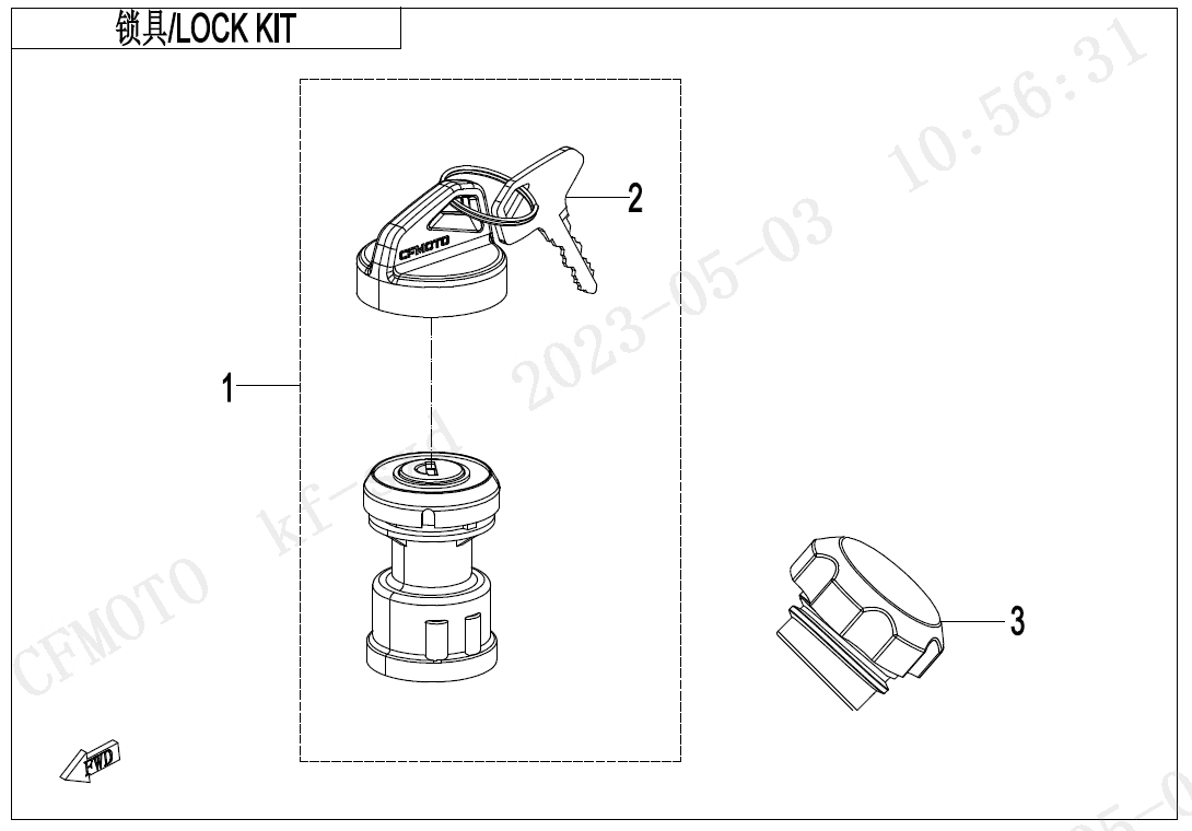 LOCK KIT(FUEL TANK CAP WITHOUT KEYHOLE)