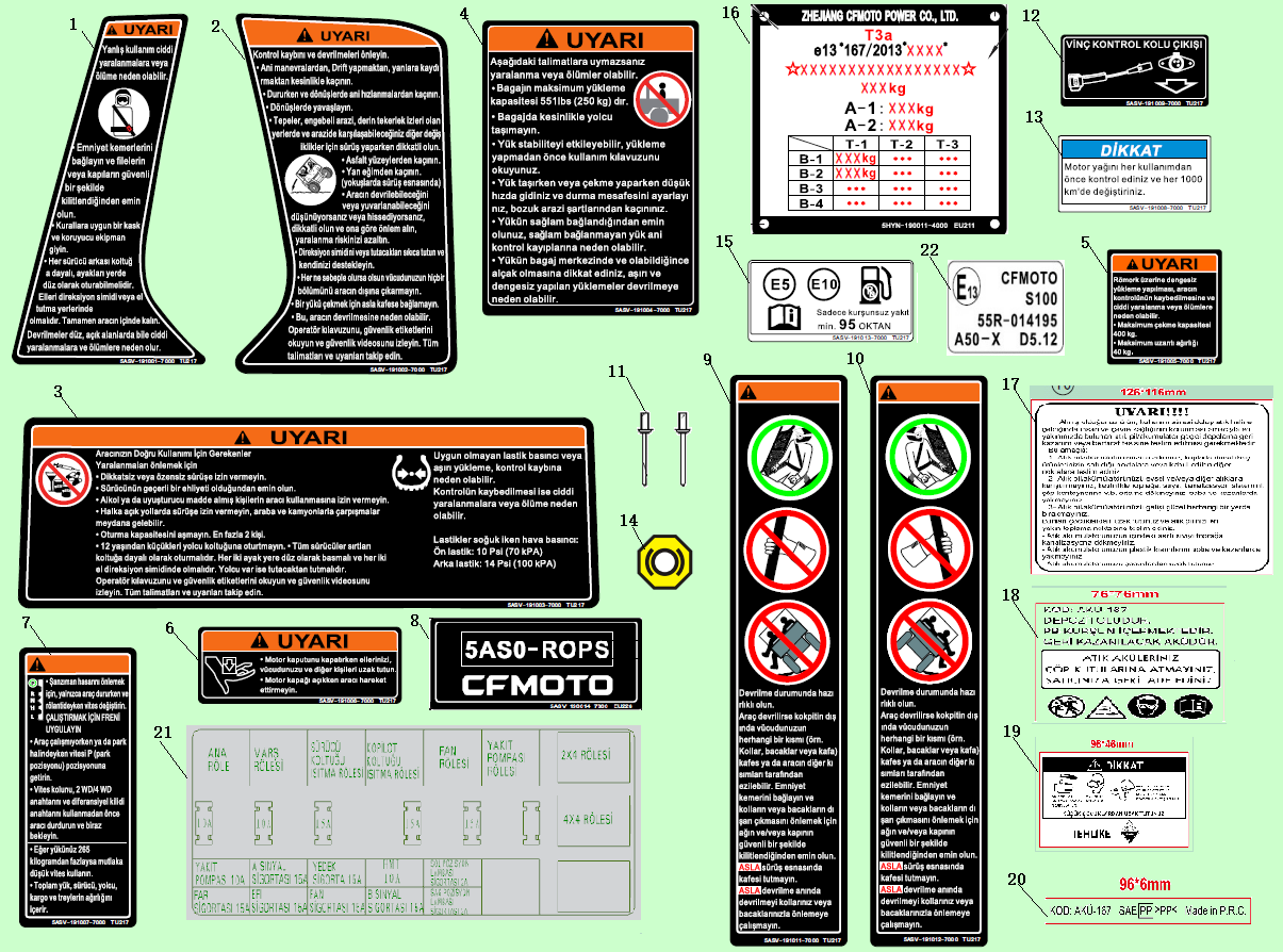 WARNING DECAL(TURKEY)