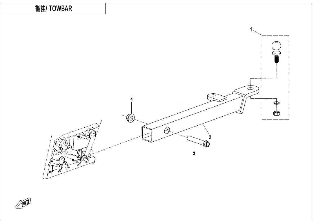 TOWBAR(LONG, BLOT CONNECTION)