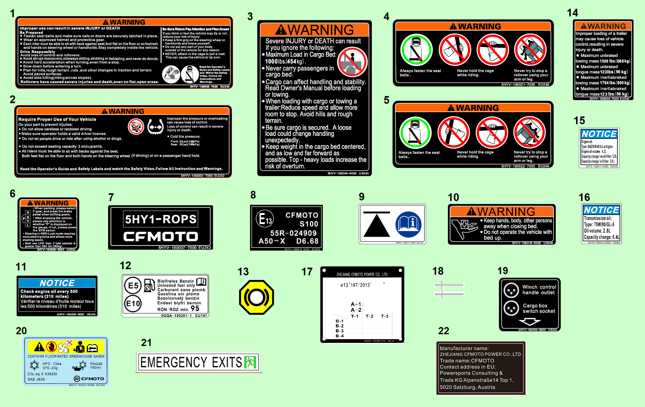 WARNING DECAL(EU167)