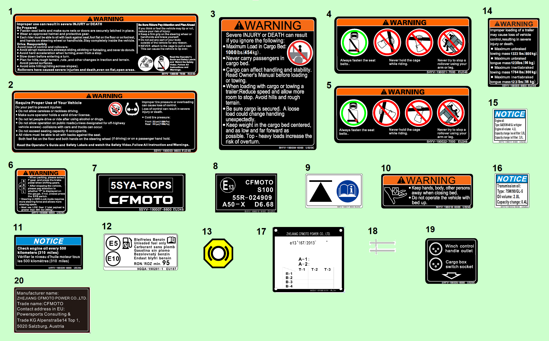 WARNING DECAL(EU167)