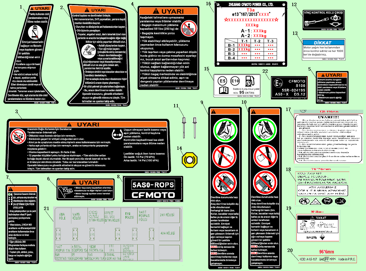 WARNING DECAL(TURKEY)