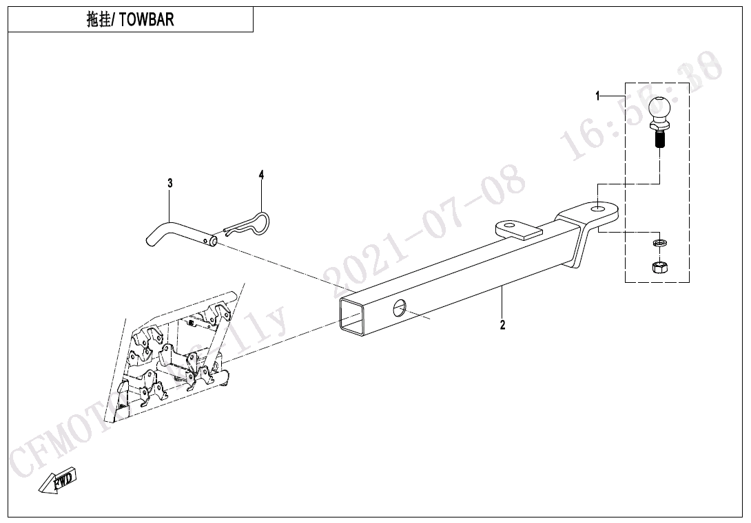 TOWBAR(LONG, PIN SHAFT CONNECTION )