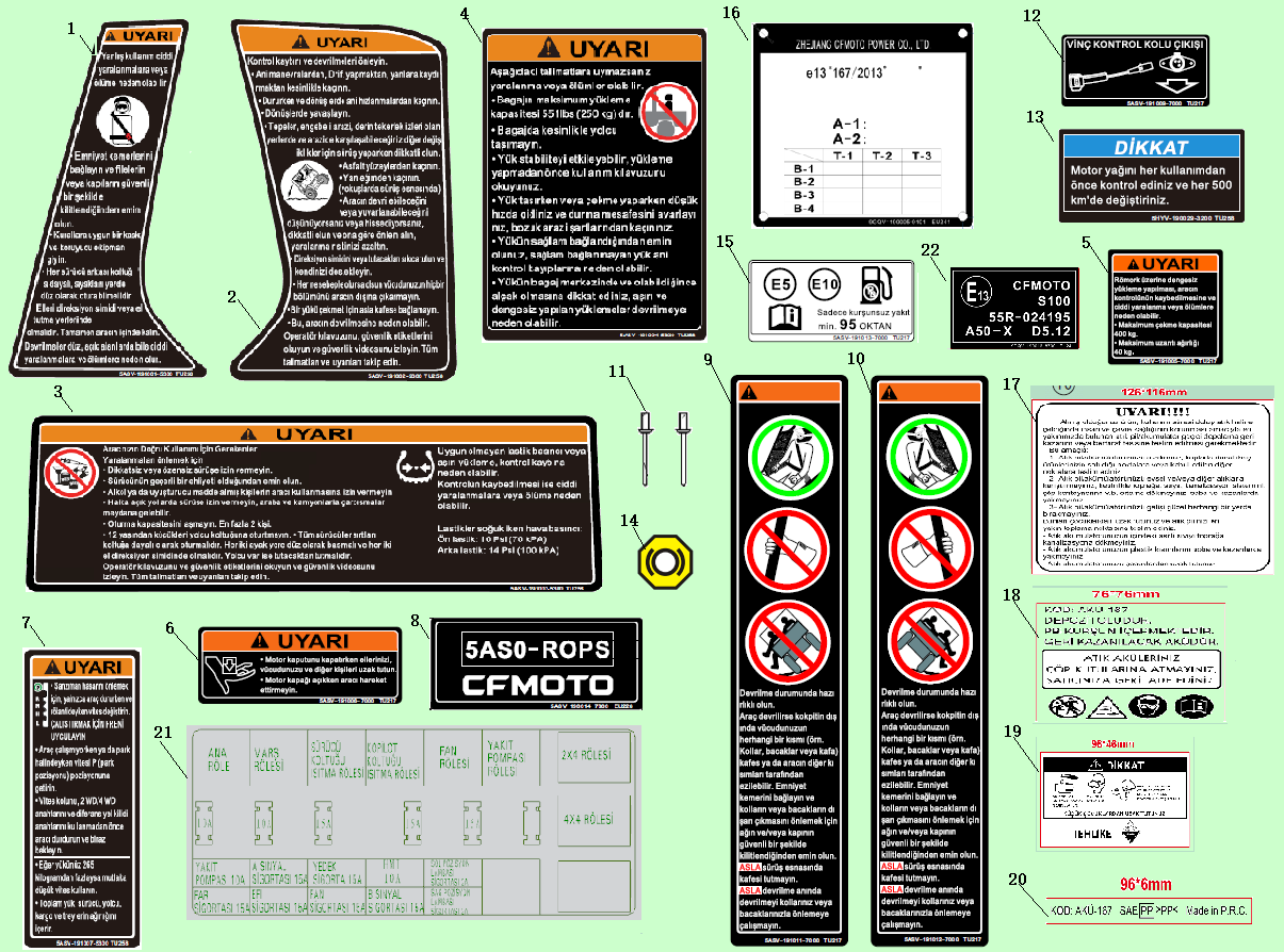 WARNING DECAL(TURKEY)