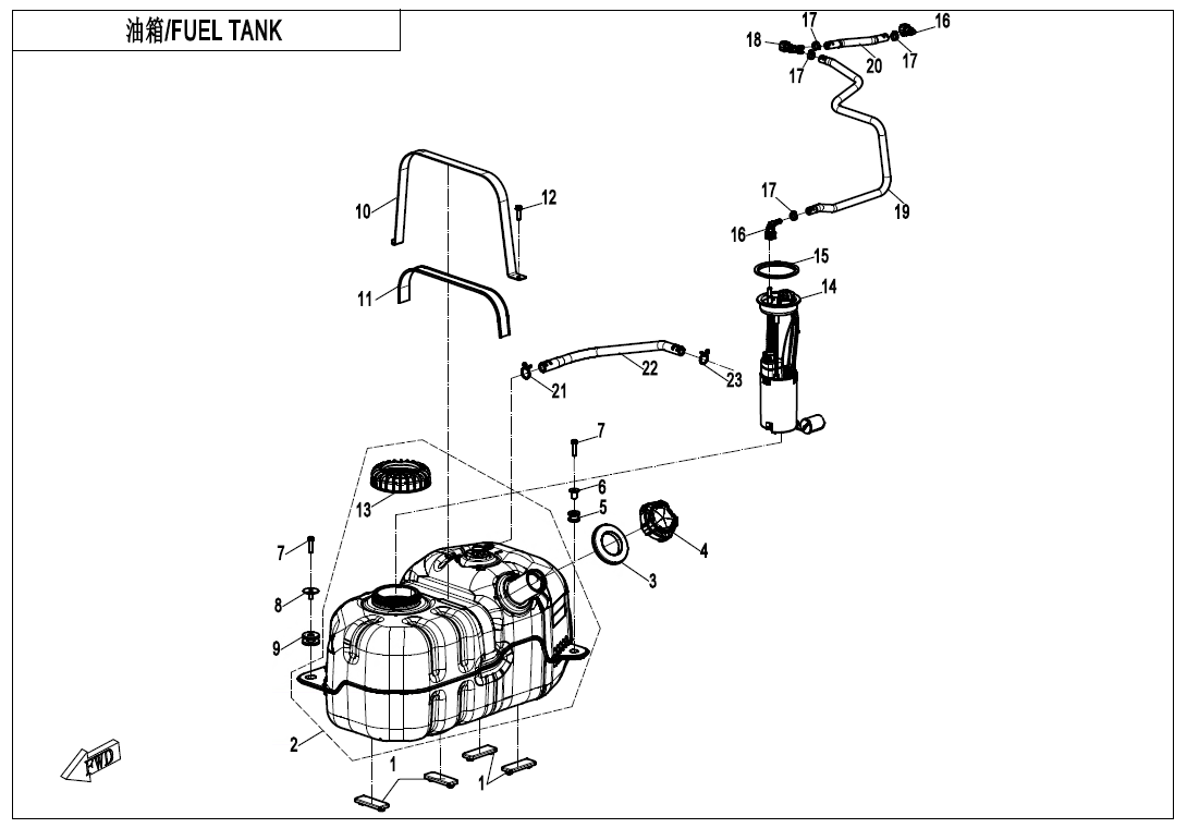 FUEL TANK(FOR NON FUEL EVAPORATION SYSTEM)