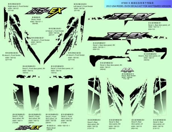 Z6 EX DECAL KIT, USA(2013 VERSION)