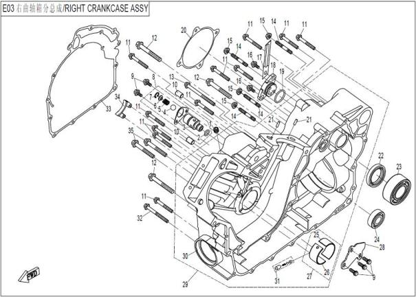 RIGHT CRANKCASE ASSY