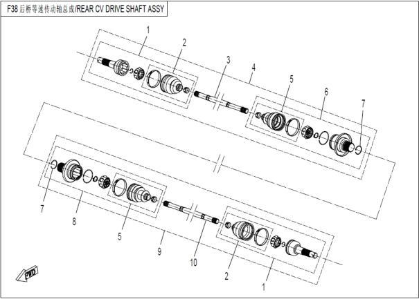 NEW) REAR CV DRIVE SHAFT ASSY
