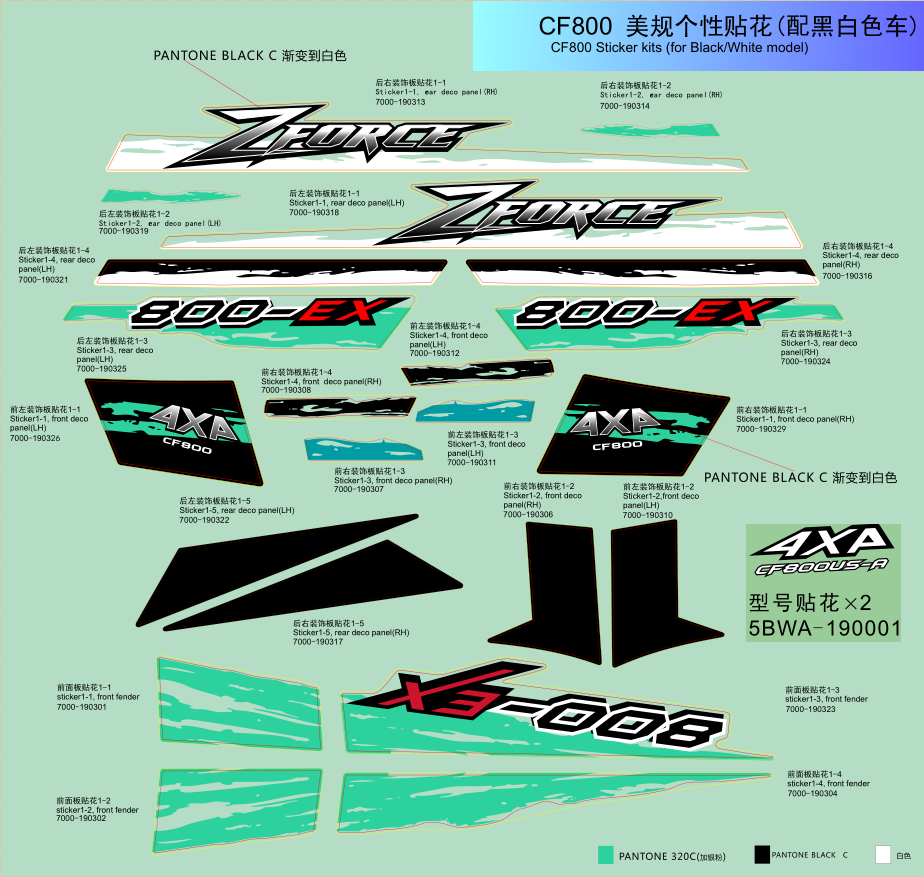 DECAL KITS(BLACK AND WHITE)