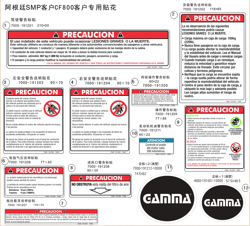 WARNING DECAL(ARGENTINA)