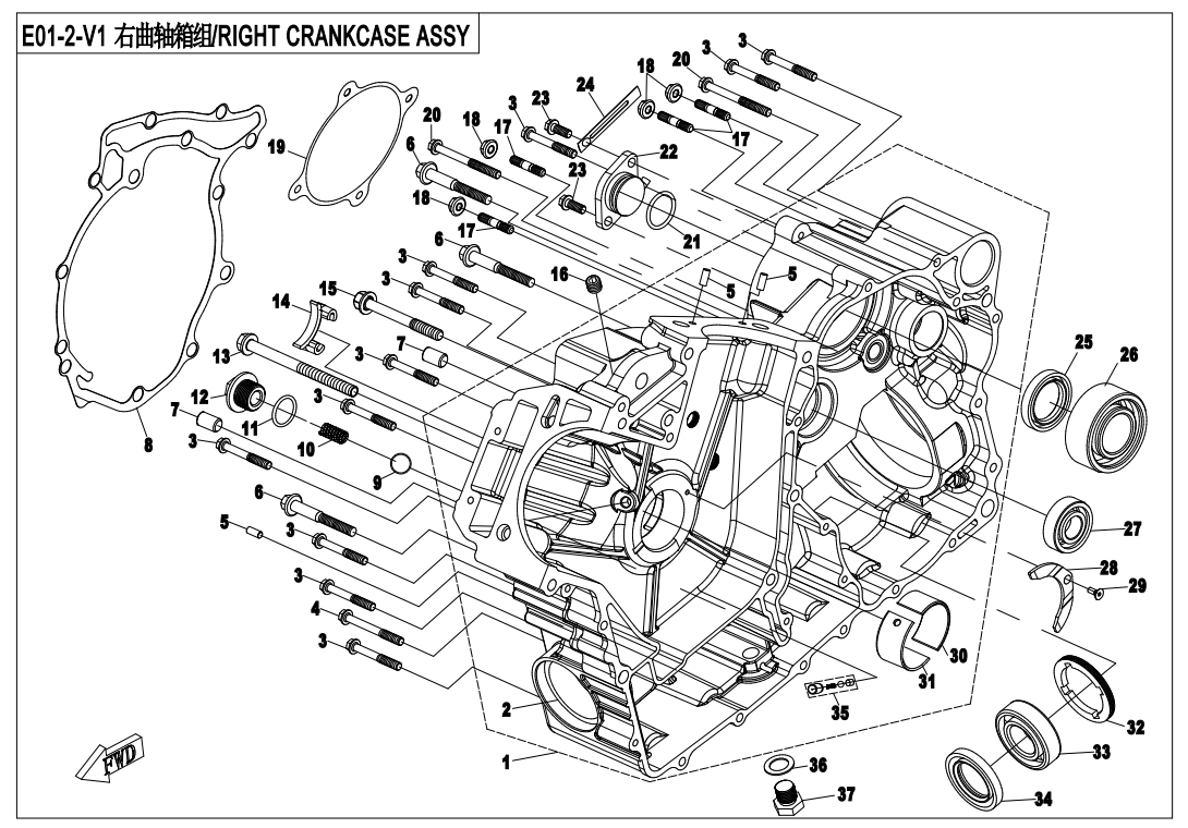 RIGHT CRANKCASE ASSY