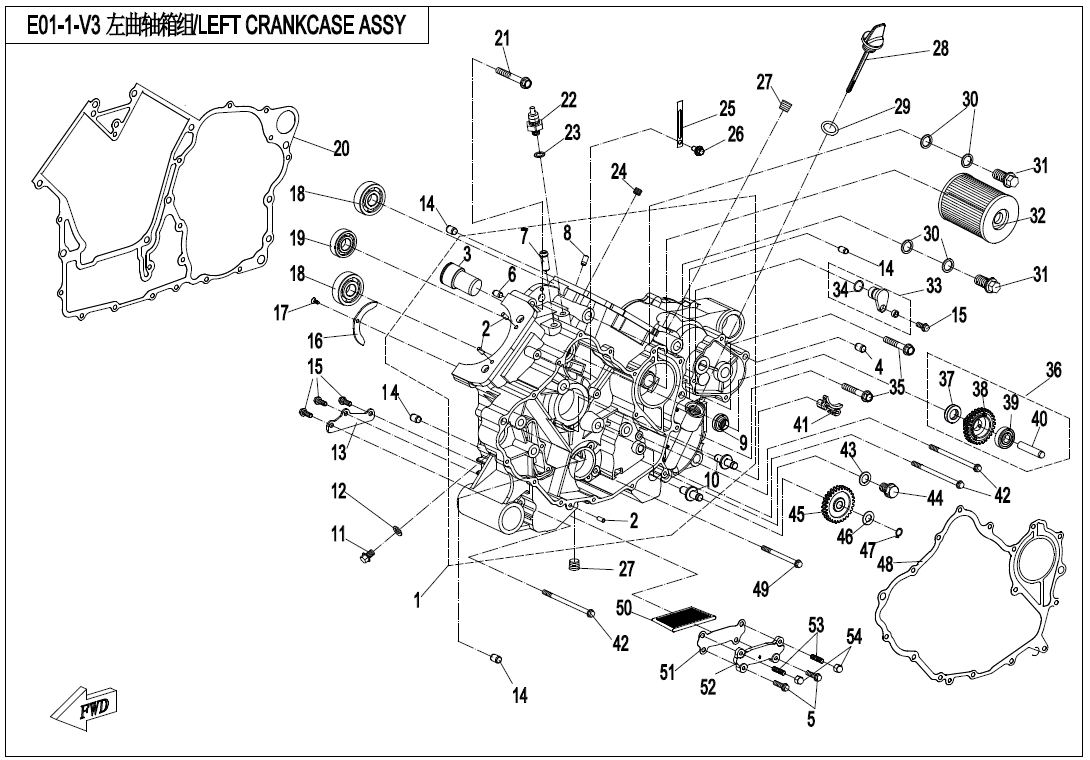 LEFT CRANKCASE ASSY