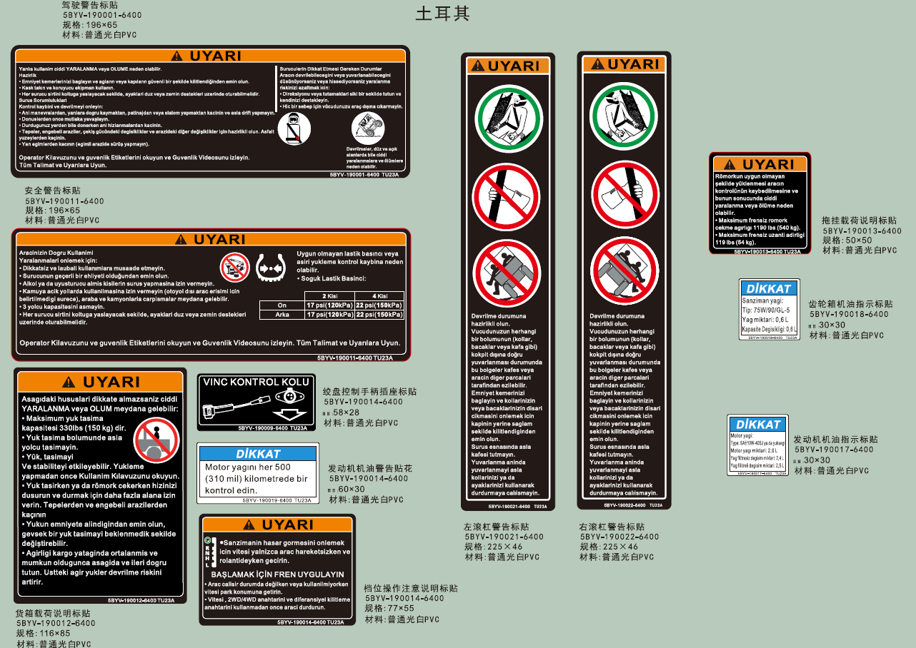 WARNING LABEL(TURKEY)