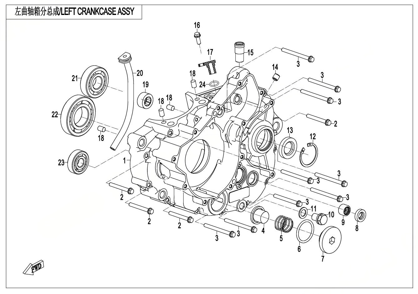 LEFT CRANKCASE