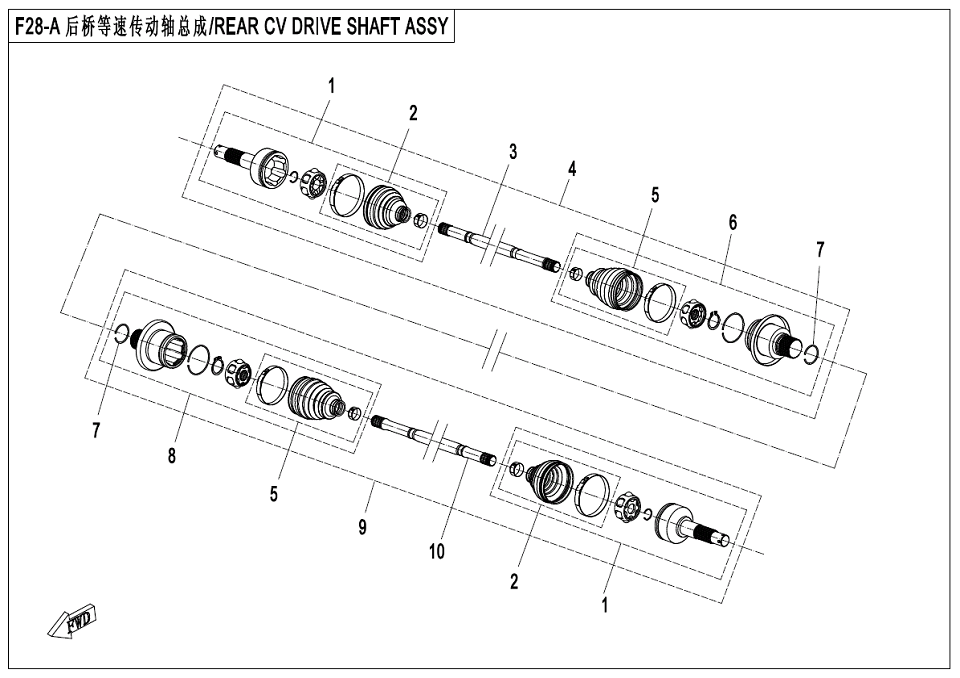 REAR CV DRIVE SHAFT ASSY(SPS)