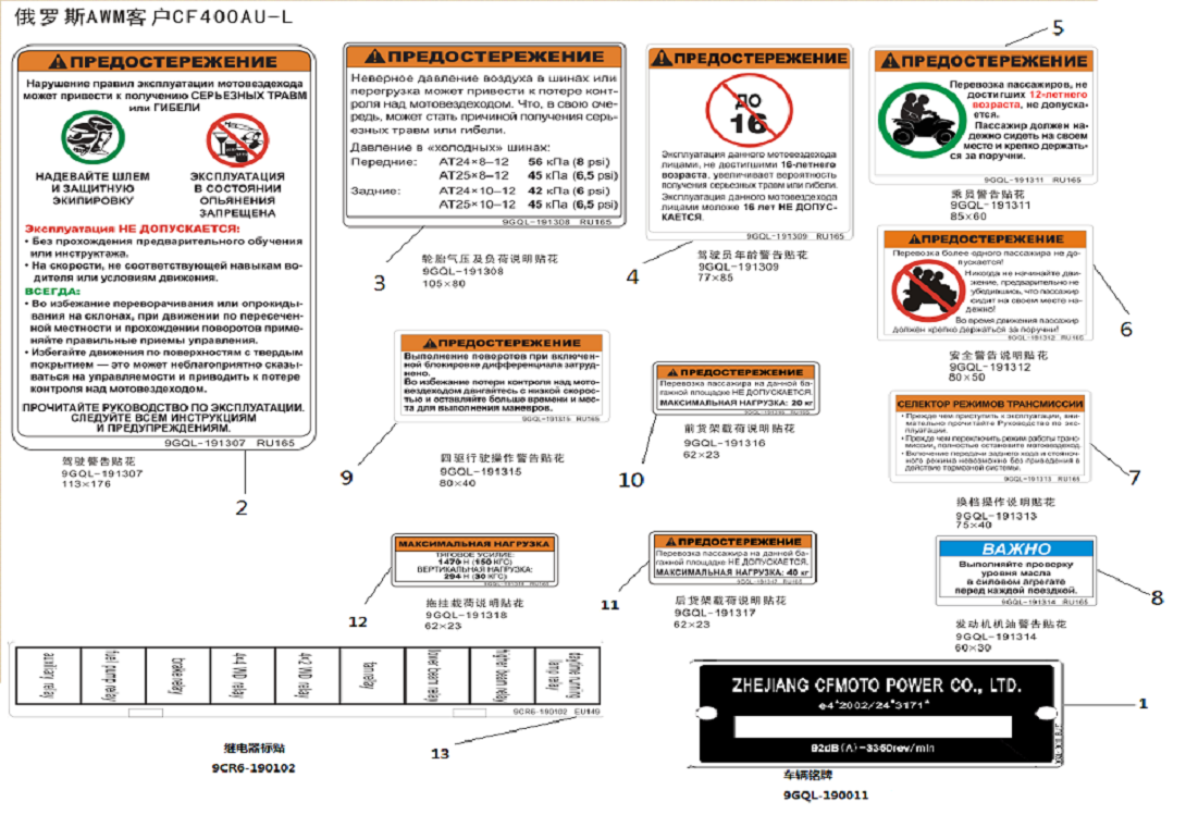 WARNING DECAL(RUSSIA)