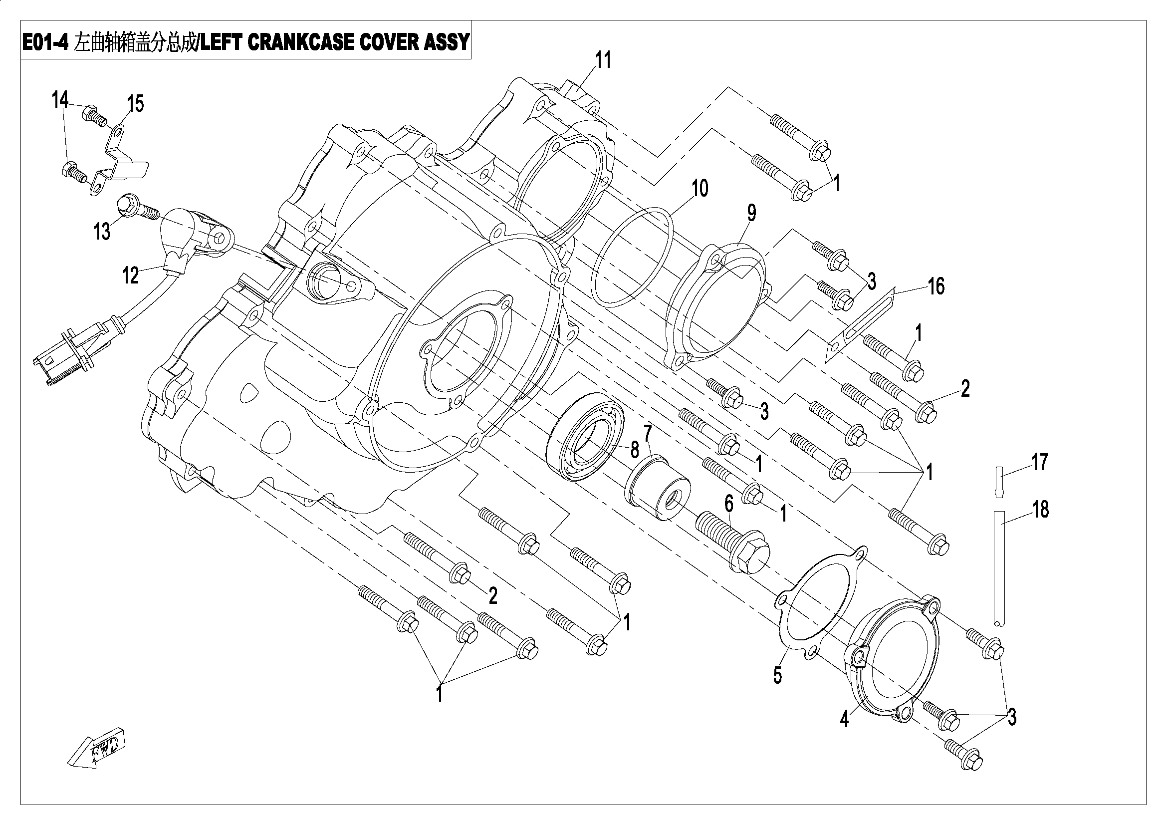 LEFT CRANKCASE COVER ASSY.