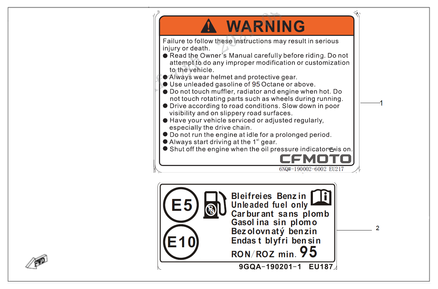 WARNING DECAL KITS