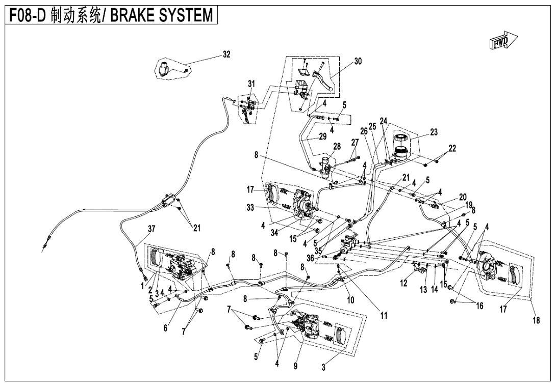 BRAKE SYSTEM(RH,UNITARY,CHINESE PLUG)