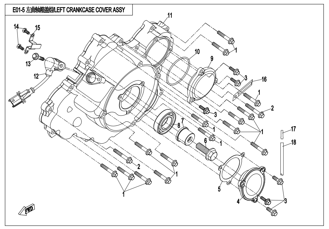 LEFT CRANKCASE COVER ASSY.
