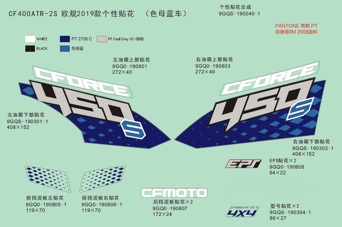DECAL KITS,2019(INJECTED PEARL BLUE)