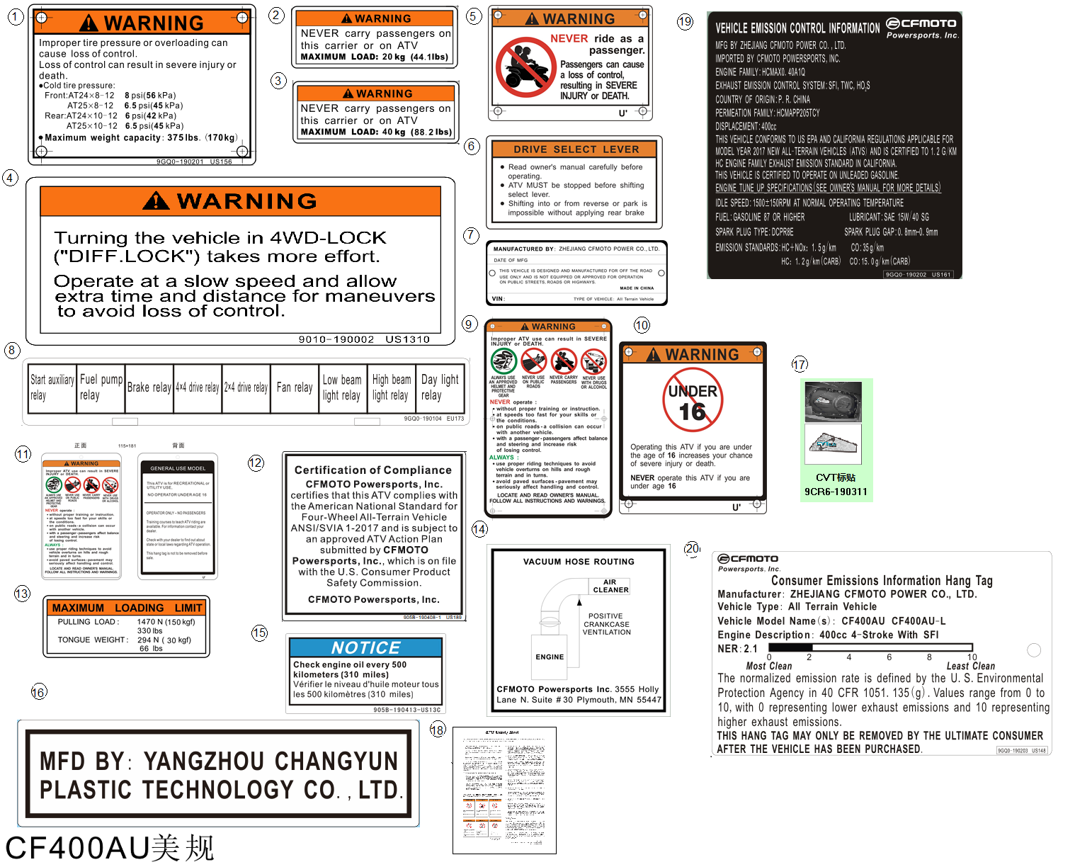 WARNING DECAL(NA)