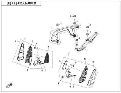 pedalarmrest