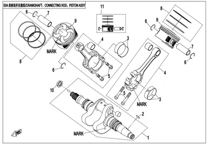 crankshaftconnecting-god-piston-assy