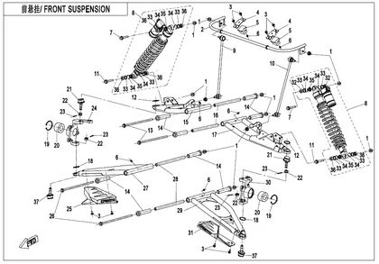 front-suspensionoil-and-gas-mixture-shock-absorber