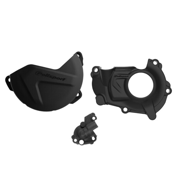 KIT PROTECTOR TAPA EMBRAGUE + ENCENDIDO + BOMBA AGUA YAMAHA YZ450F(18-22) YZFX/WR450F(19-23) Negro