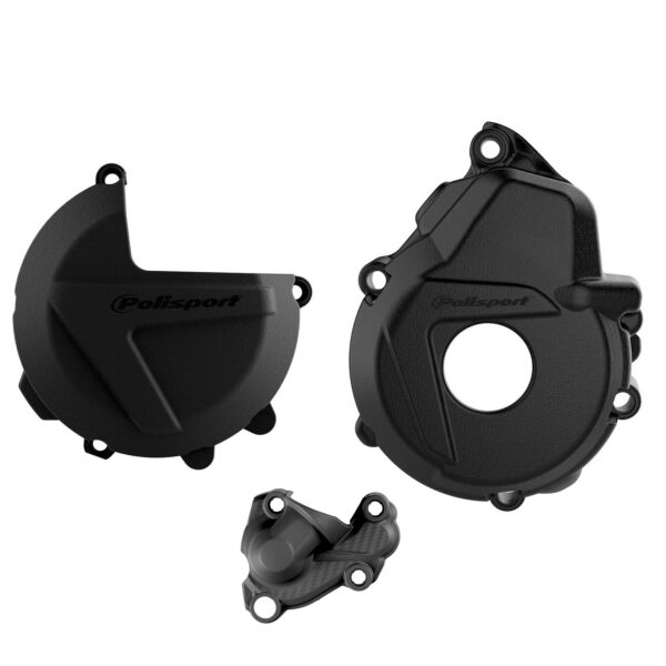 KIT PROTECTOR TAPA EMB + ENCENDIDO + BOMBA KTM EXCF/XCFW 250/350(17-22) HUSQVARNA FE250/350(19-23) Negro