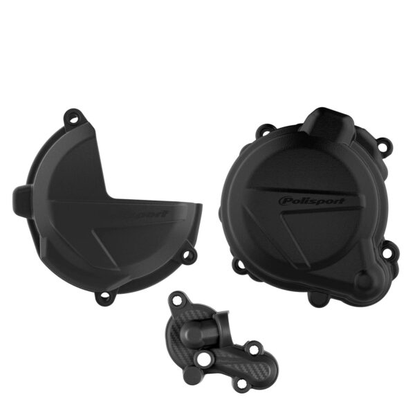 KIT PROTECTOR TAPA EMBRAGUE + ENCENDIDO + BOMBA AGUA BETA RR250/300 2T/  Xtrainer300 (18-24) Negro