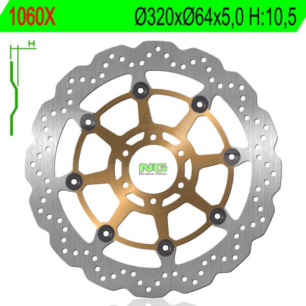 Disco de Freno para moto Ng Ondulado 1060X 320 X 64 X 5