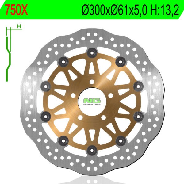 Disco de Freno para moto Ng Ondulado 750X 300 X 61 X 5