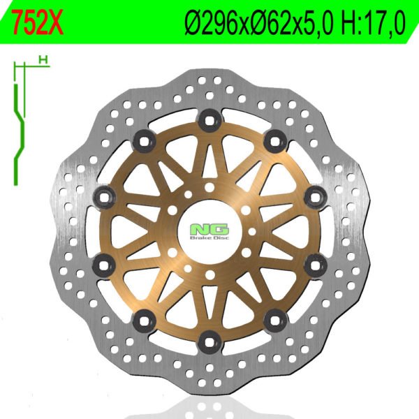 Disco de Freno para moto Ng Ondulado 752X 296 X 62 X 5