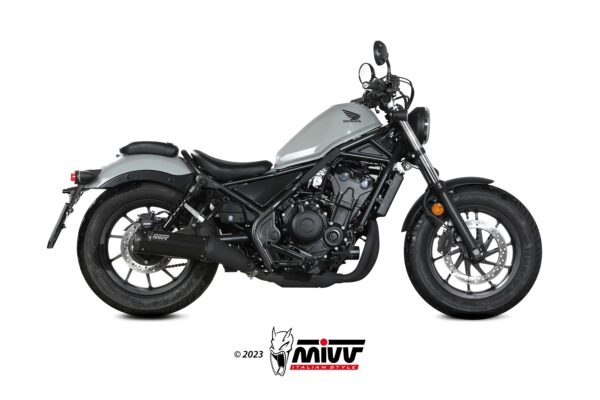 Escape Mivv SLIP-ON HR-1 BLACK CON TAPA EN CARBONO HONDA CMX 500 REBEL 2022-24