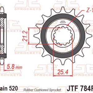 PIÑON JT 784 de 15 dientes engomado