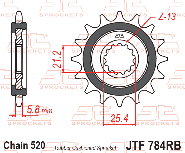 PIÑON JT 784 de 15 dientes engomado