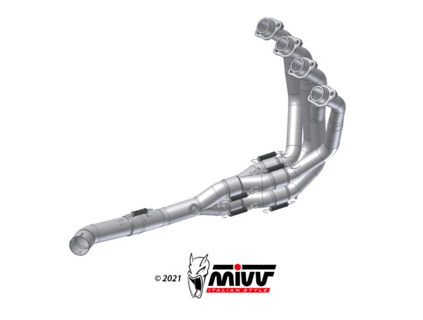 Escape Mivv Colectores no kat (Compatible con silenciosos Escape Mivv y de serie) Kawasaki Z900 2020-24