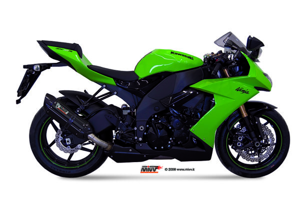 Escape Mivv Slip-On Suono black con tapa carbono Kawasaki ZX-10 R 2008-10