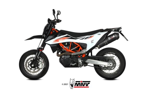 Escape Mivv Slip-On Oval black con tapa carbono KTM 690 SMC R 2020-23