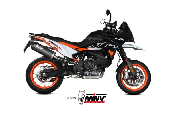 Escape Mivv Slip-On Oval black con tapa carbono KTM 890 SMT 2023-24