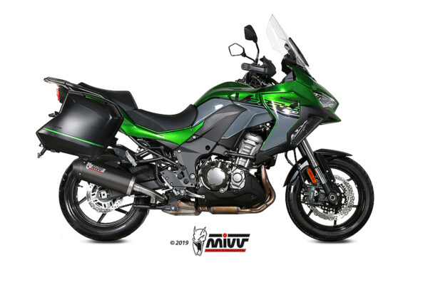 Escape Mivv Slip-On Oval carbono con tapa carbono Kawasaki Versys 1000 / S / SE 2019-24