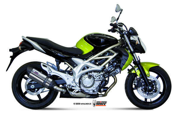 Escape Mivv Slip-On Suono St. Steel con tapa carbono Suzuki Gladius 2009-15