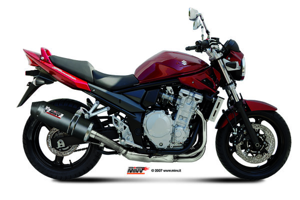 Escape Mivv Slip-On Oval carbono con tapa carbono Suzuki GSF 650 Bandit 2007-15 / GSX 650 F 2008-15