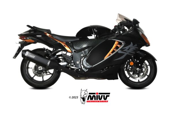 Escape Mivv 2 Slip-On Speed edge black titanium Suzuki GSX-R 1300 Hayabusa 2021-24
