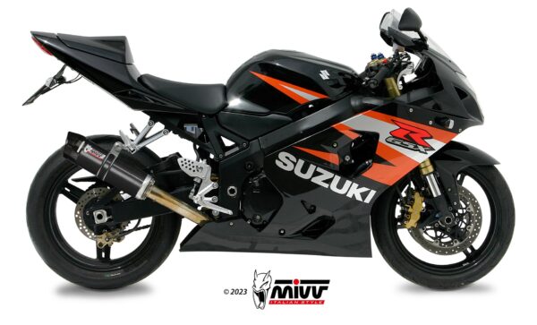 Escape Mivv Bolt-On GP black con tapa carbono Suzuki GSX-R 600 2004-05