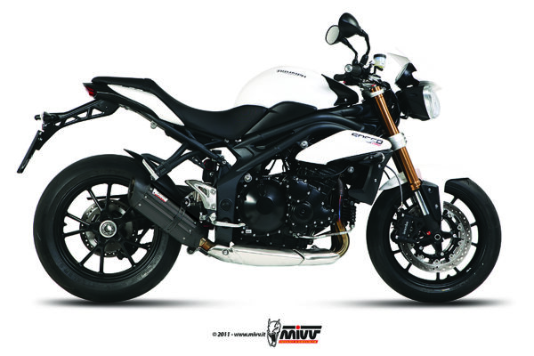 Escape Mivv Slip-On Suono black con tapa carbono Triumph Speed Triple 2011-15